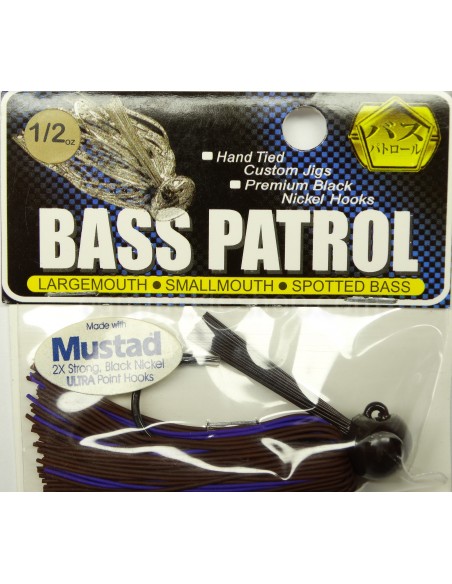 BASSPATROL JIG BROWN/PURPLE RUBBER