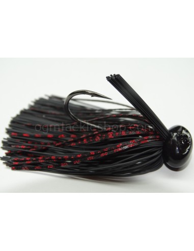 BASSPATROL JIG BLACK RUBBER/RED SILICON BASSPATROL JIG BLACK RUBBER/RED SILICON