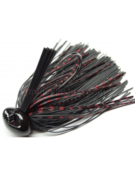 BASSPATROL JIG BLACK RUBBER/RED SILICON BASSPATROL JIG BLACK RUBBER/RED SILICON