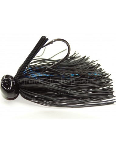 BASSPATROL JIG BLACK RUBBER/BLUE SILICON
