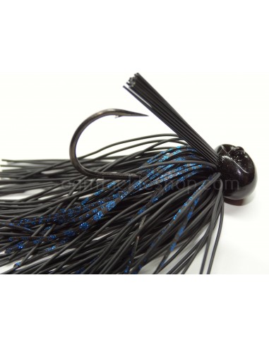 BASSPATROL JIG BLACK RUBBER/BLUE SILICON