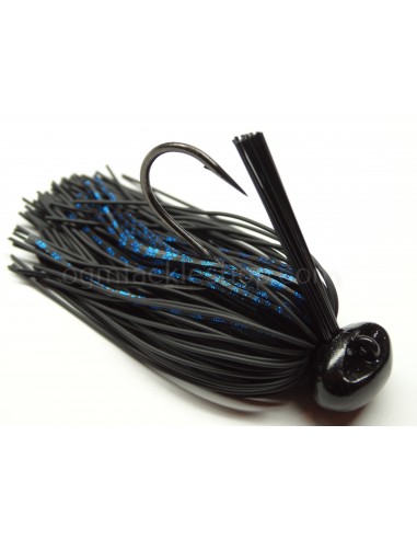 BASSPATROL JIG BLACK RUBBER/BLUE SILICON
