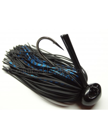 BASSPATROL JIG BLACK RUBBER/BLUE SILICON