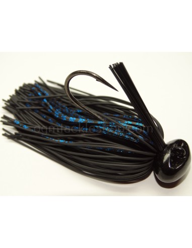BASSPATROL JIG BLACK RUBBER/BLUE SILICON