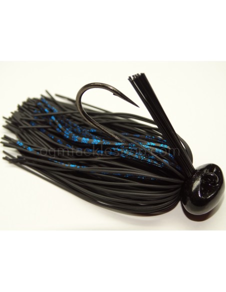 BASSPATROL JIG BLACK RUBBER/BLUE SILICON