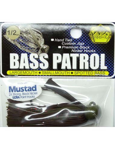 BASSPATROL JIG BROWN RUBBER/PUMPKIN RED FLAKE SILICON