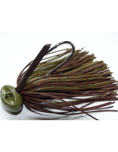 BASSPATROL JIG BROWN RUBBER/PUMPKIN RED FLAKE SILICON