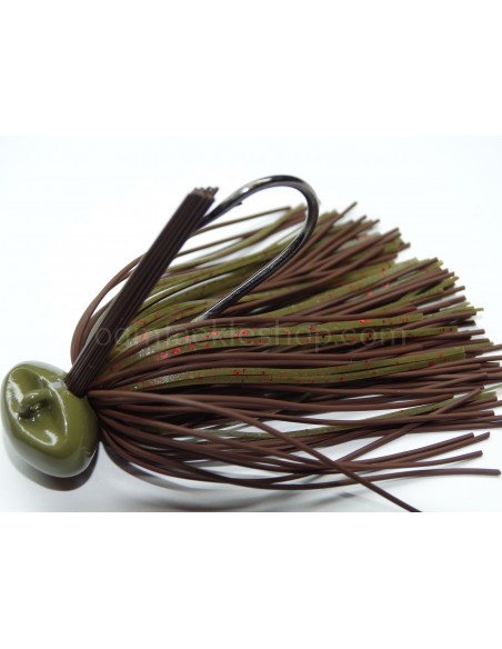 BASSPATROL JIG BROWN RUBBER/PUMPKIN RED FLAKE SILICON