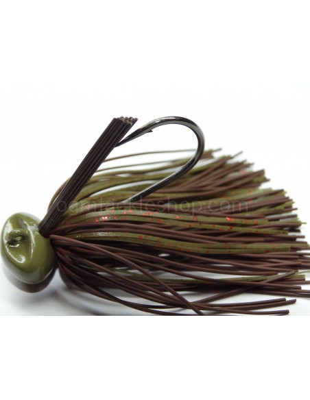 BASSPATROL JIG BROWN RUBBER/PUMPKIN RED FLAKE SILICON
