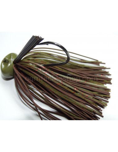 BASSPATROL JIG BROWN RUBBER/PUMPKIN RED FLAKE SILICON