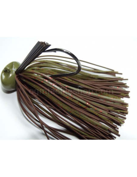 BASSPATROL JIG BROWN RUBBER/PUMPKIN RED FLAKE SILICON
