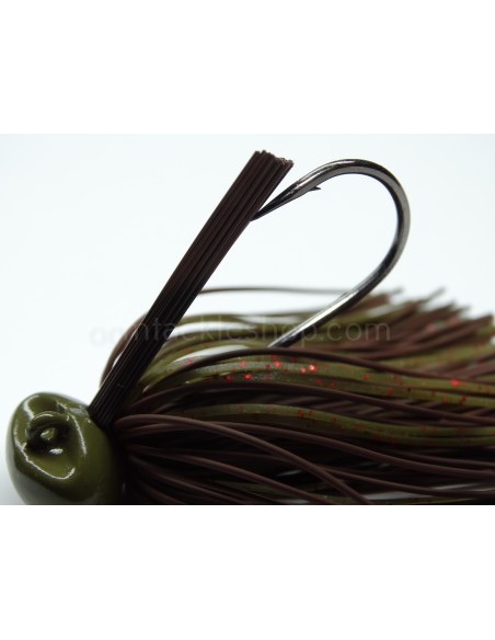 BASSPATROL JIG BROWN RUBBER/PUMPKIN RED FLAKE SILICON