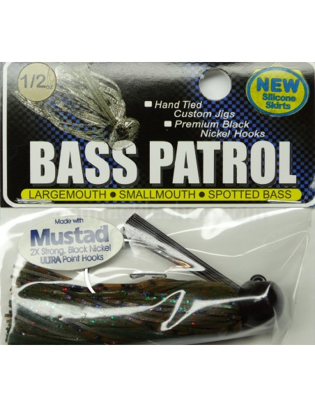 BASSPATROL JIG WATERMELON PUMPKIN CRAW SILICON