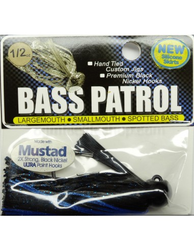 BASSPATROL JIG BLACK/BLUE SILICON