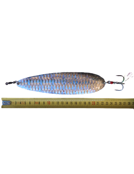 8" Nichols Lures Shattered Glass Silver Ben Parker Magnum Flutter Spoon 3.5oz