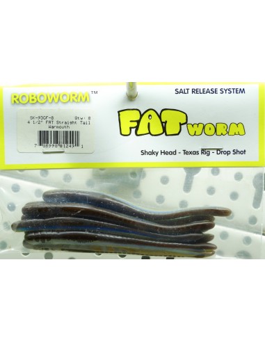 Roboworm Fat Straight Tail Warmouth 8ud