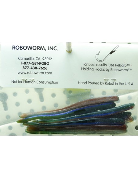 Roboworm Fat Straight Tail Aaron Magic R&B Flk 8ud