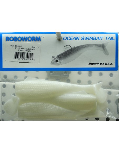 Roboworm Ocean Swimbait 5" Pearl White 3ud