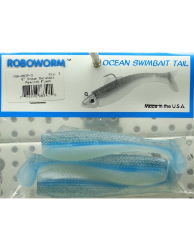 Roboworm Ocean Swimbait 5" Peacock...