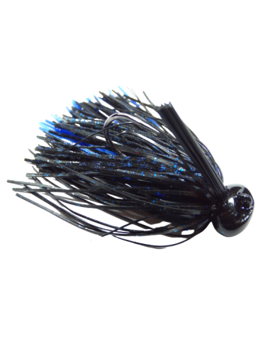 37 BASSPATROL Football Jig BLACK/BLUE SILICON