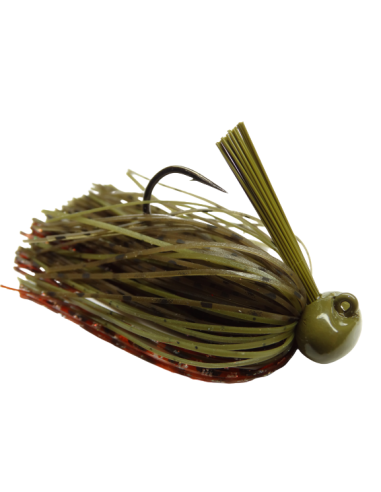 34 BASSPATROL Football Jig GREEN PUMPKIN CRAW SILICON