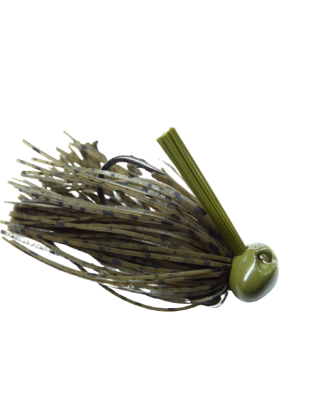 38 BASSPATROL Football Jig GREEN PUMPKIN SILICON