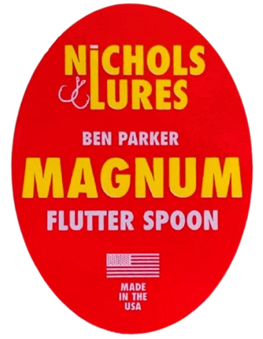 8 Nichols Lures Gold Shattered Glass Ben Parker Magnum Flutter Spoon 3.5oz