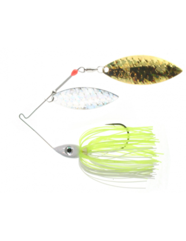 PULSATOR SHATTERED GLASS SILVER GOLD SPINNERBAIT White Chartreuse - Nichols Lures